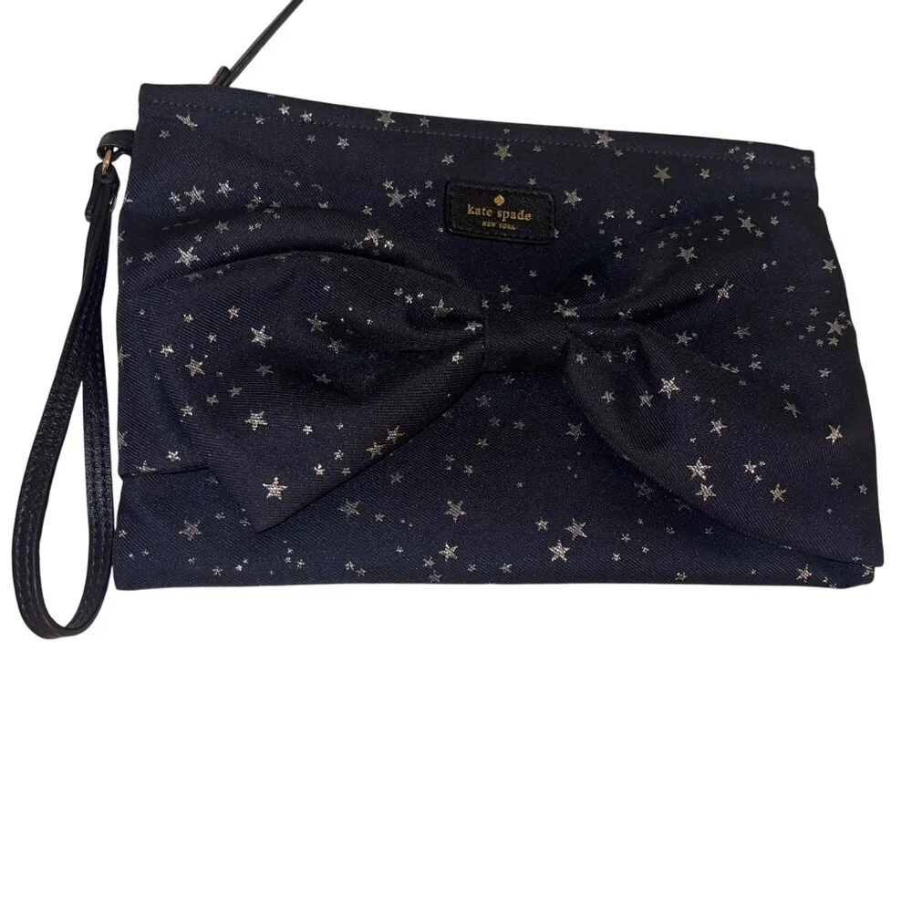 Kate Spade Womens Clutch Wristlet Bag Blue Starry Night Casual - Picture 9 of 9